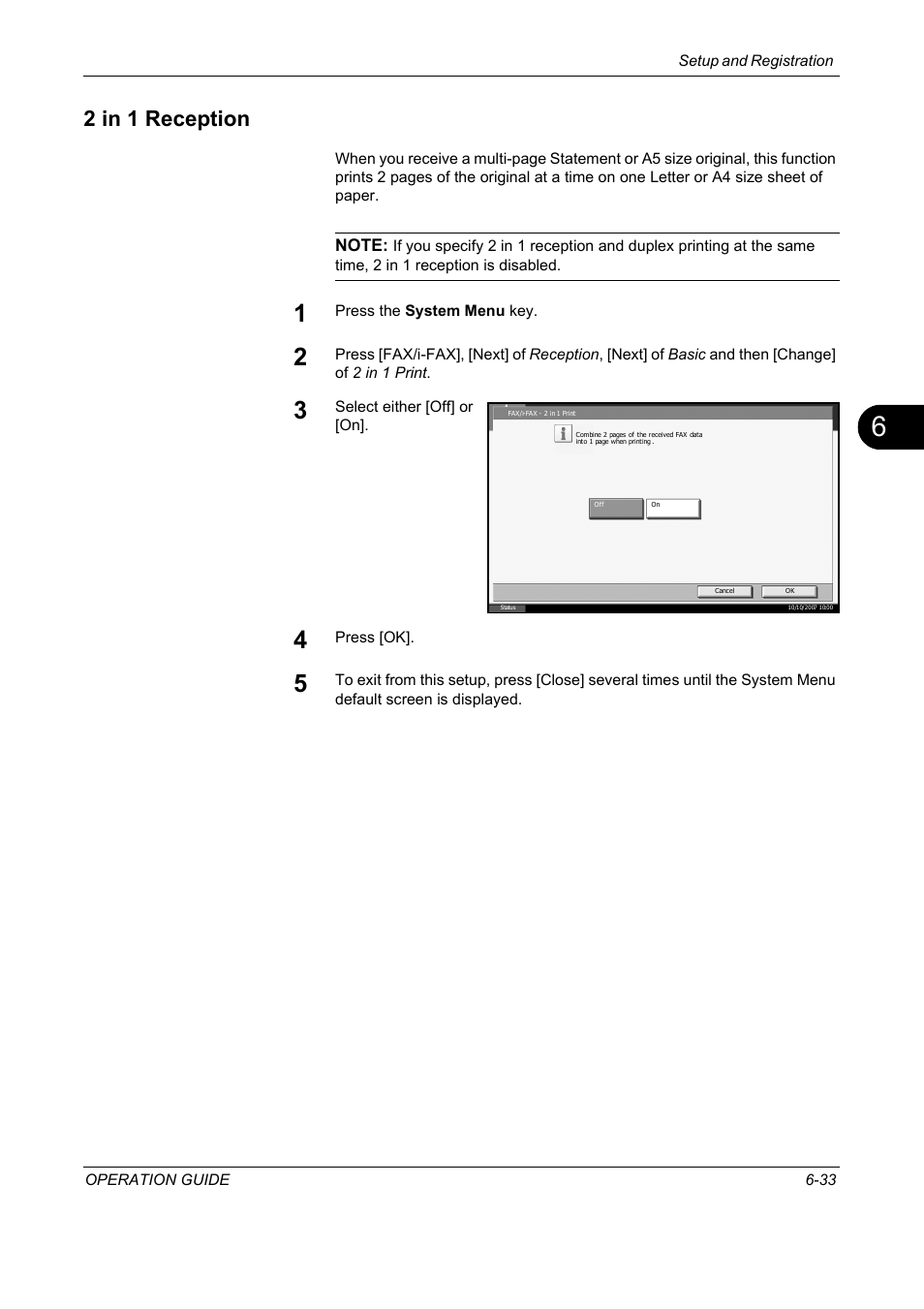 2 in 1 reception, 2 in 1 reception -33 | TA Triumph-Adler DC 2325 User Manual | Page 185 / 240
