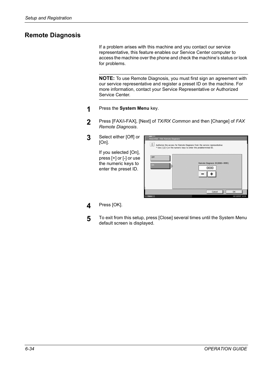 Remote diagnosis, Remote diagnosis -34 | TA Triumph-Adler DC 2325 User Manual | Page 186 / 240