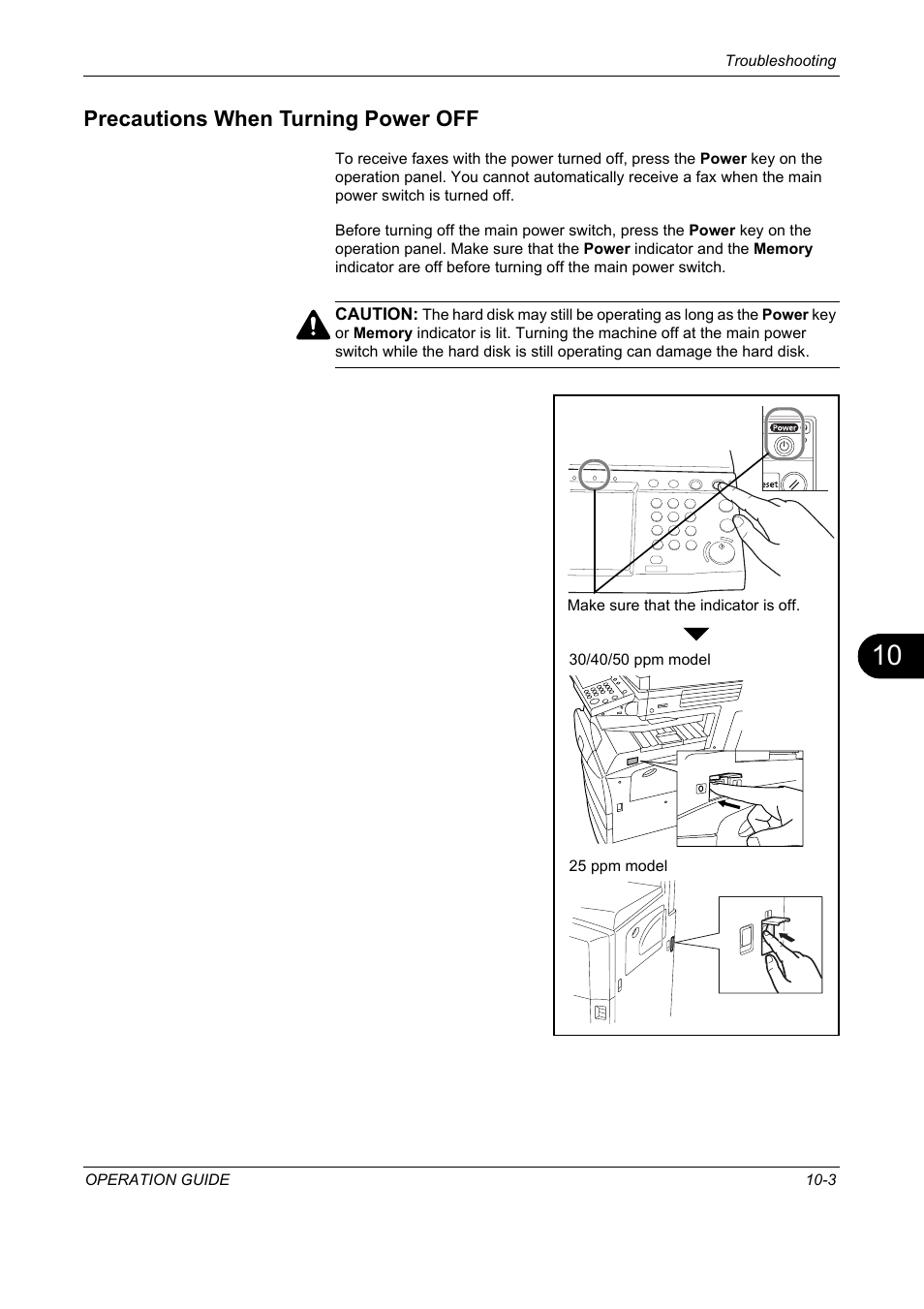 Precautions when turning power off, Precautions when turning power off -3 | TA Triumph-Adler DC 2325 User Manual | Page 213 / 240