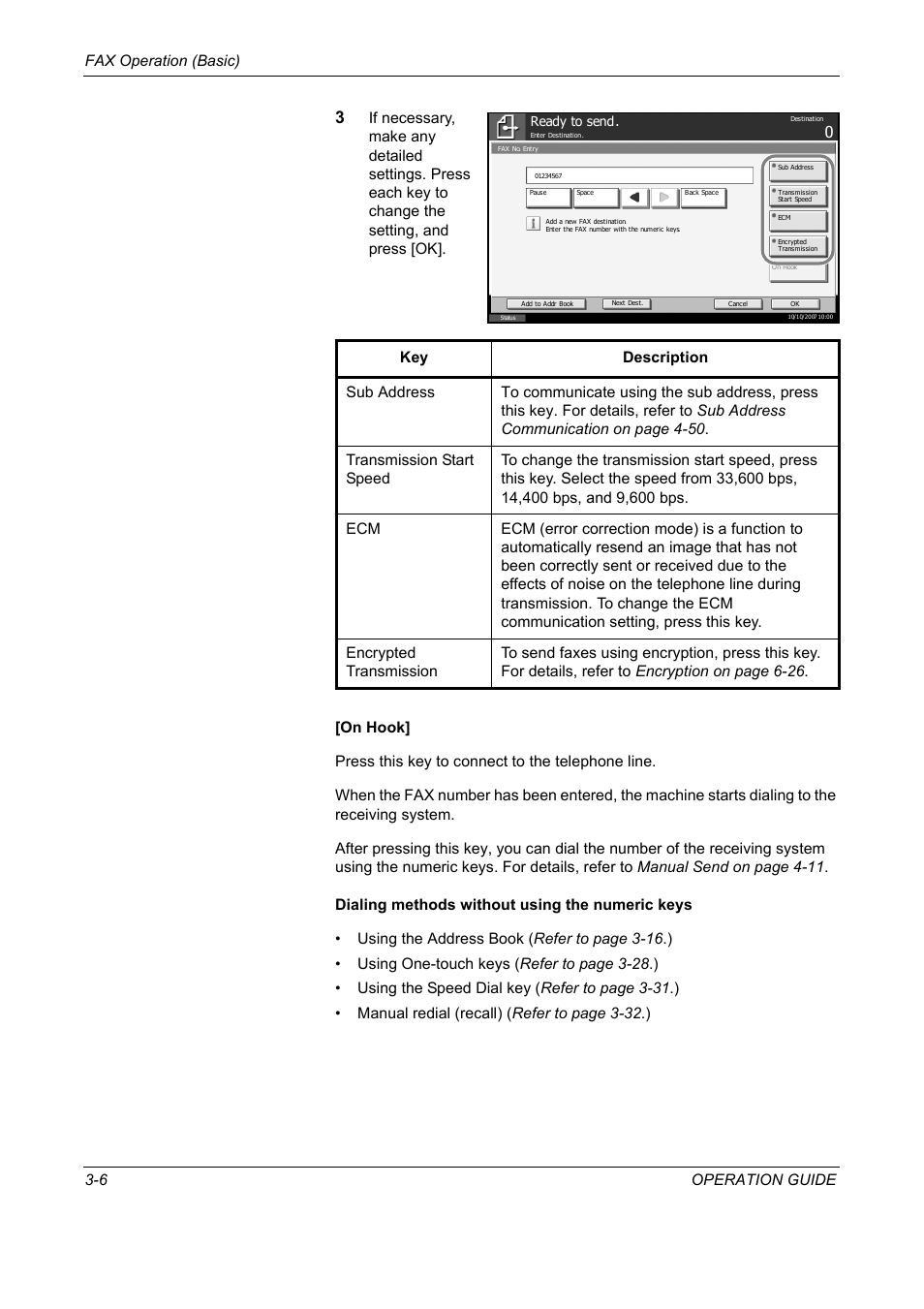 Fax operation (basic) 3-6 operation guide | TA Triumph-Adler DC 2325 User Manual | Page 38 / 240