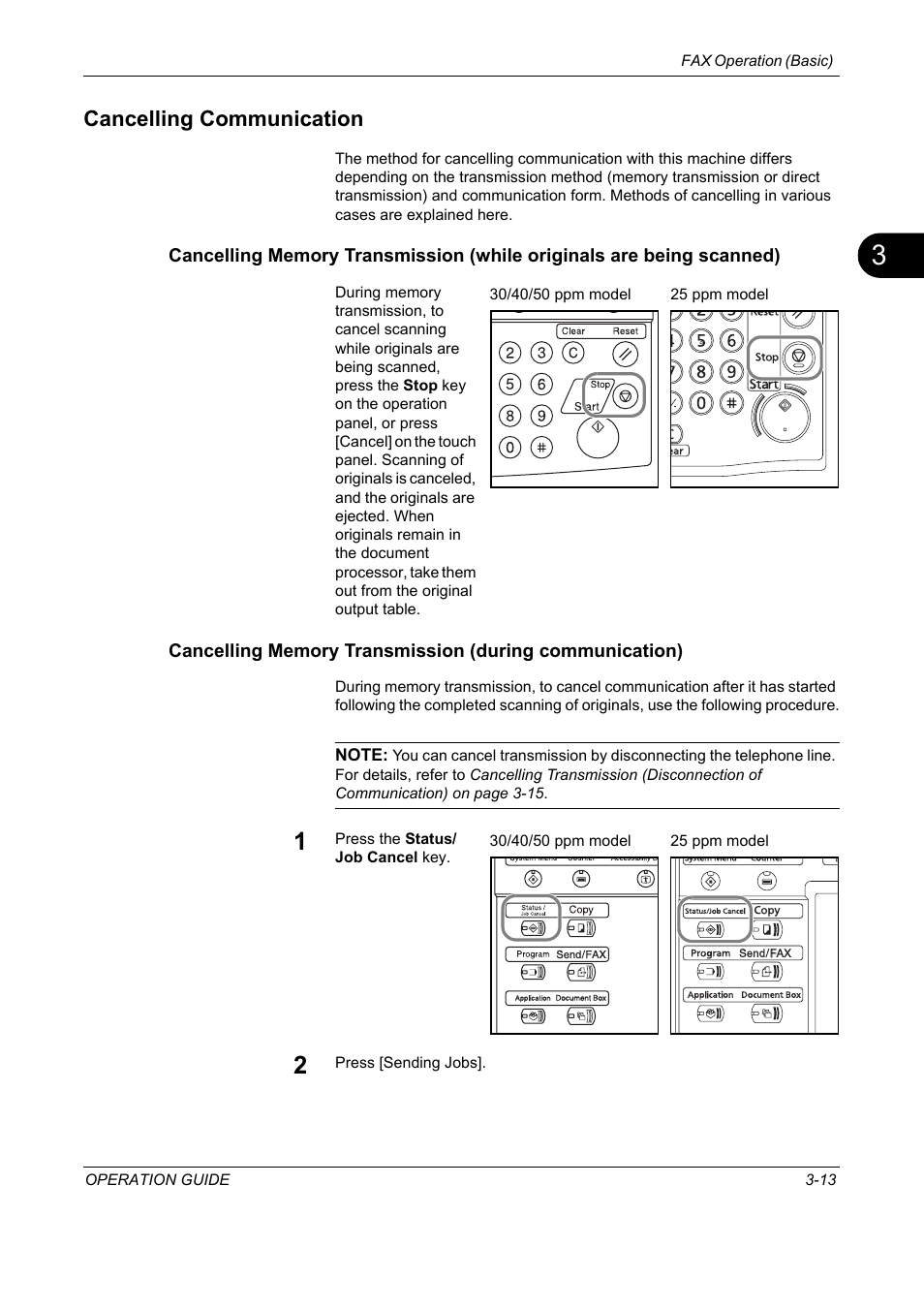 Cancelling communication, Cancelling communication -13 | TA Triumph-Adler DC 2325 User Manual | Page 45 / 240