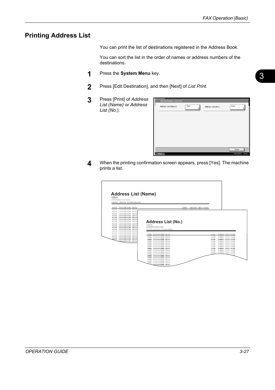 Printing address list | TA Triumph-Adler DC 2325 User Manual | Page 59 / 240
