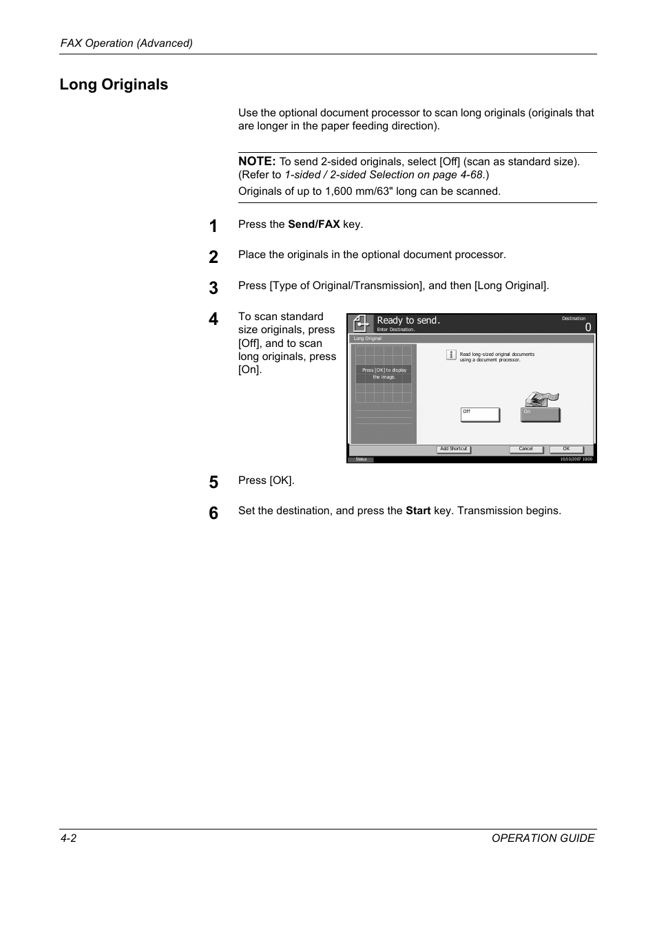 Long originals, Long originals -2 | TA Triumph-Adler DC 2325 User Manual | Page 68 / 240