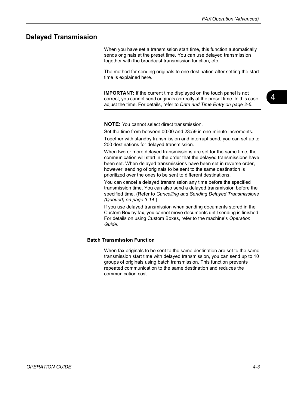 Delayed transmission, Delayed transmission -3 | TA Triumph-Adler DC 2325 User Manual | Page 69 / 240