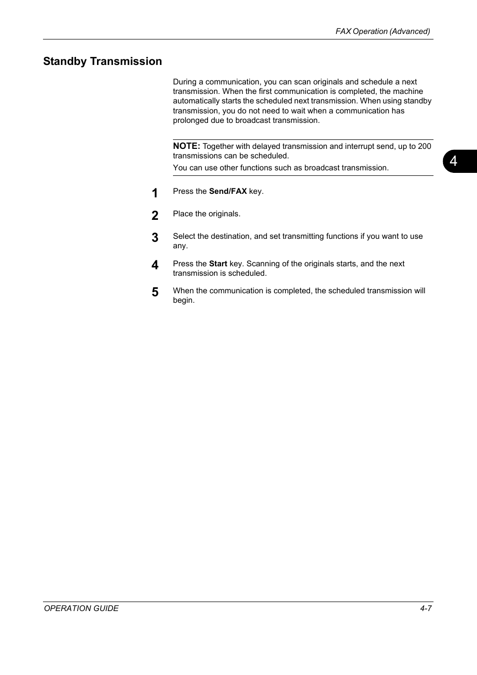 Standby transmission, Standby transmission -7 | TA Triumph-Adler DC 2325 User Manual | Page 73 / 240