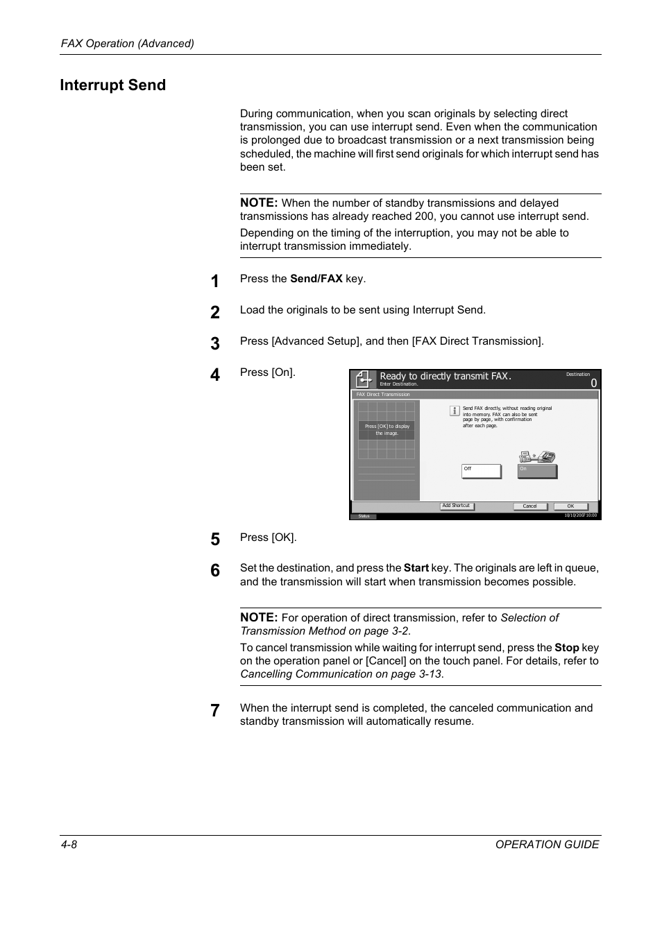 Interrupt send, Interrupt send -8 | TA Triumph-Adler DC 2325 User Manual | Page 74 / 240