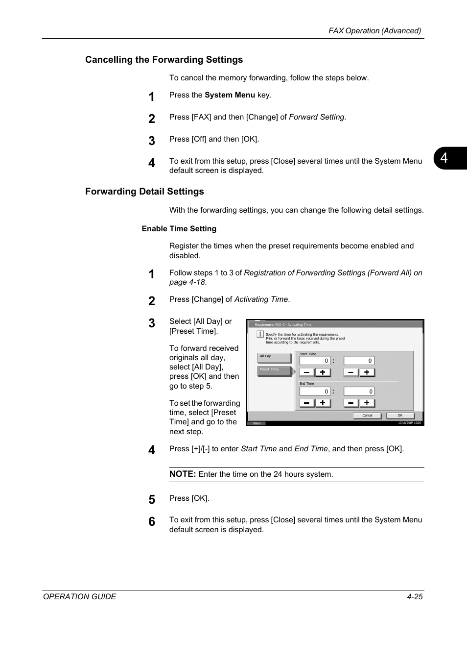 Cancelling the forwarding settings, Forwarding detail settings, To forwarding detail | TA Triumph-Adler DC 2325 User Manual | Page 91 / 240
