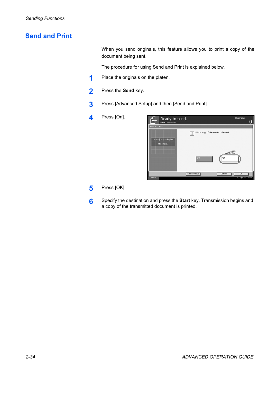Send and print, Send and print -34 | TA Triumph-Adler DC 2325 User Manual | Page 108 / 311
