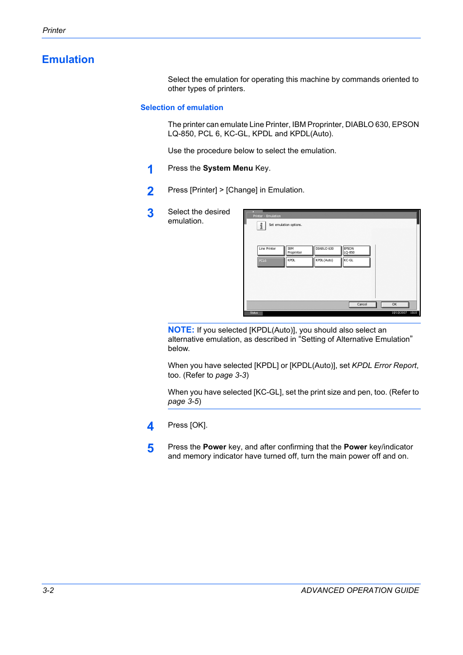 Emulation, Emulation -2 | TA Triumph-Adler DC 2325 User Manual | Page 112 / 311