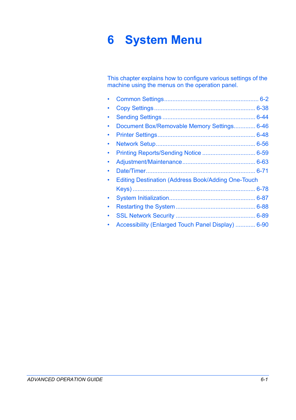 6 system menu, System menu | TA Triumph-Adler DC 2325 User Manual | Page 169 / 311