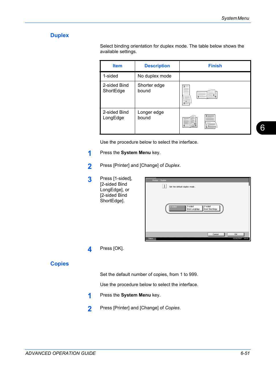 Duplex, Copies, Duplex …6-51 | Copies …6-51 | TA Triumph-Adler DC 2325 User Manual | Page 219 / 311
