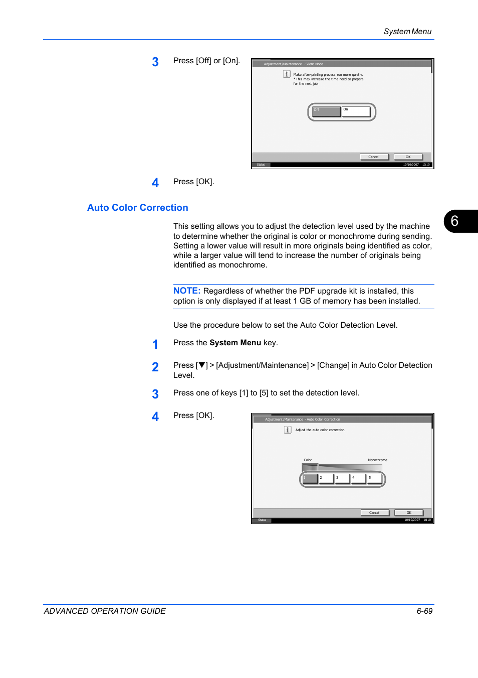 Auto color correction, Auto color correction -69 | TA Triumph-Adler DC 2325 User Manual | Page 237 / 311