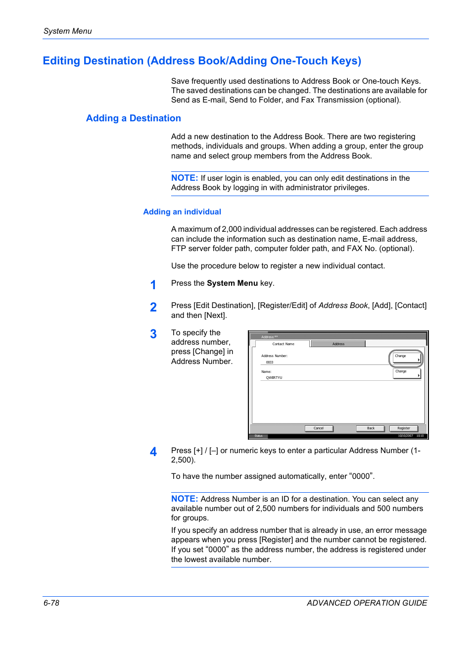 Adding a destination | TA Triumph-Adler DC 2325 User Manual | Page 246 / 311