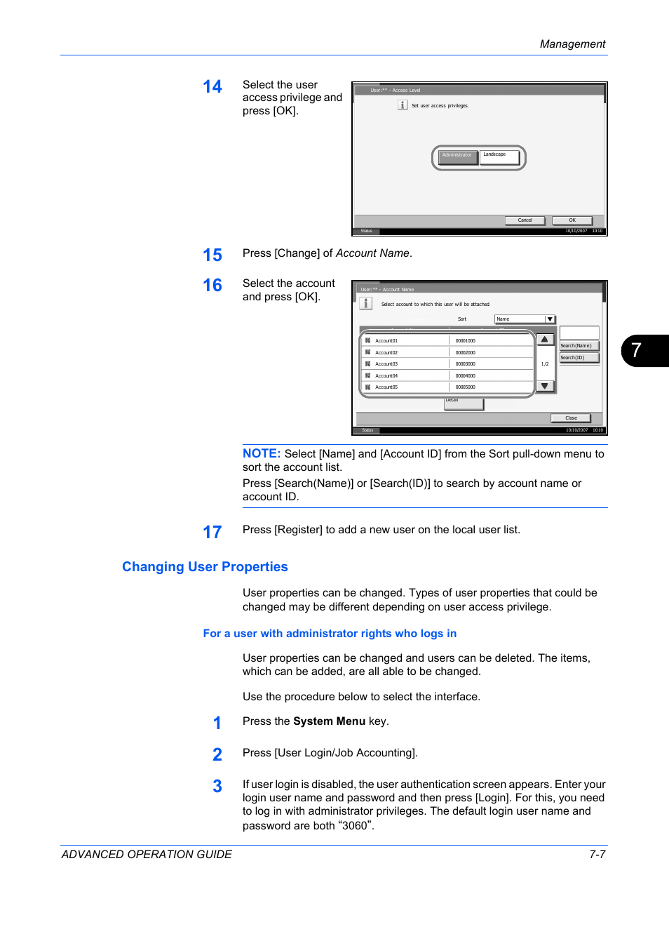 Changing user properties | TA Triumph-Adler DC 2325 User Manual | Page 265 / 311