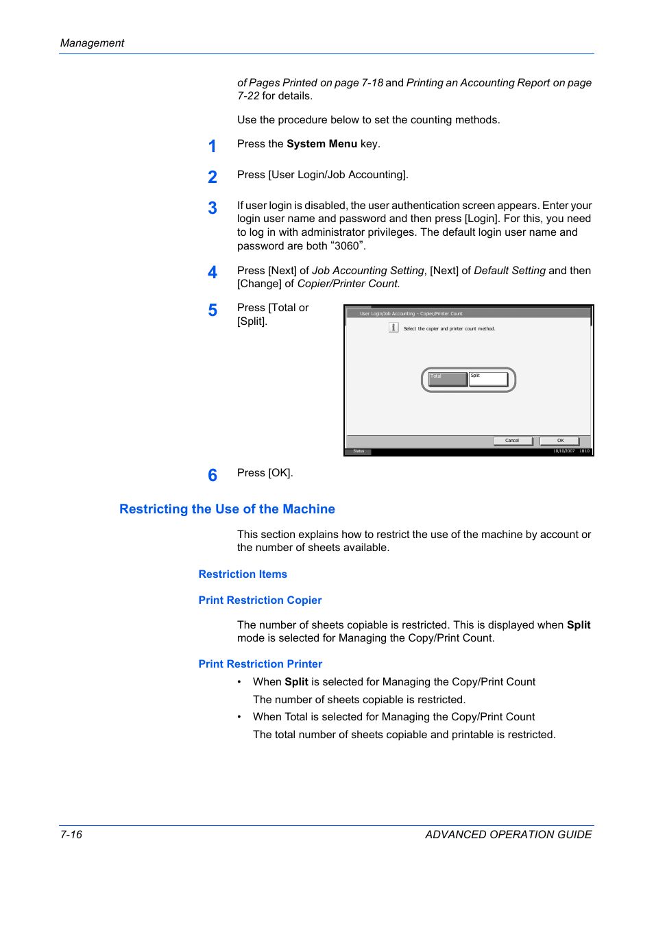 Restricting the use of the machine | TA Triumph-Adler DC 2325 User Manual | Page 274 / 311