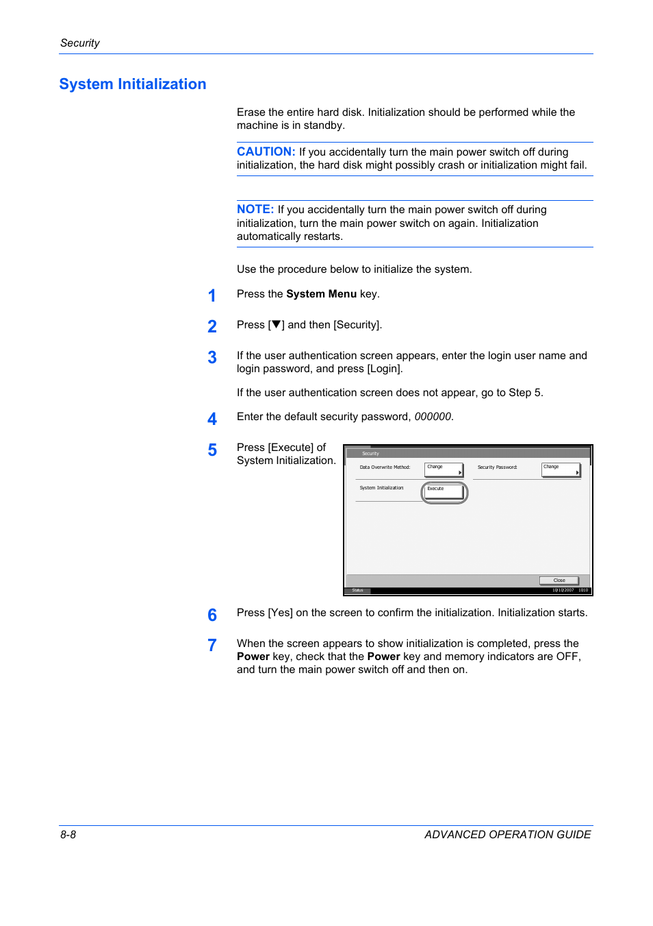 System initialization, System initialization -8 | TA Triumph-Adler DC 2325 User Manual | Page 290 / 311