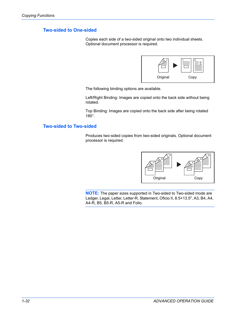 Two-sided to one-sided, Two-sided to two-sided | TA Triumph-Adler DC 2325 User Manual | Page 46 / 311