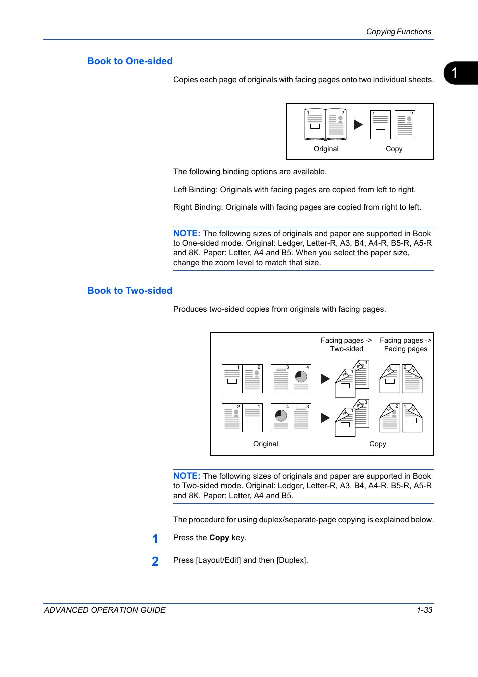 Book to one-sided, Book to two-sided | TA Triumph-Adler DC 2325 User Manual | Page 47 / 311