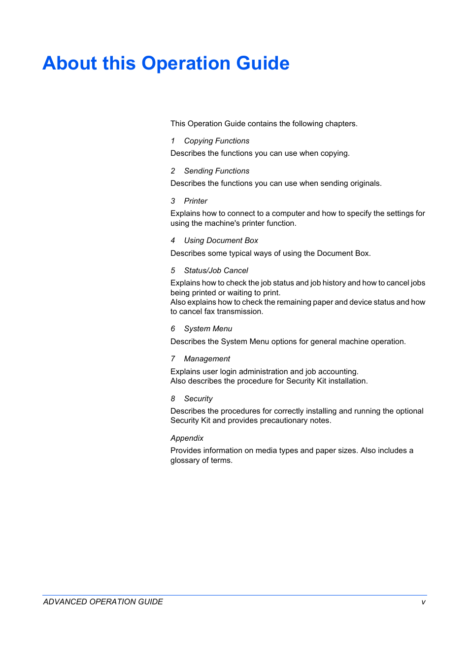 About this operation guide | TA Triumph-Adler DC 2325 User Manual | Page 7 / 311