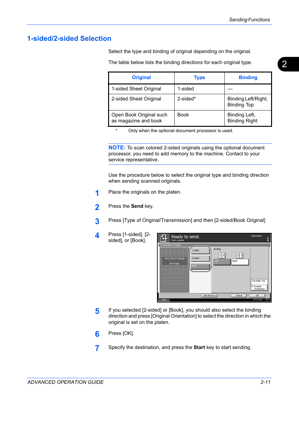Sided/2-sided selection, Sided/2-sided selection -11 | TA Triumph-Adler DC 2325 User Manual | Page 85 / 311