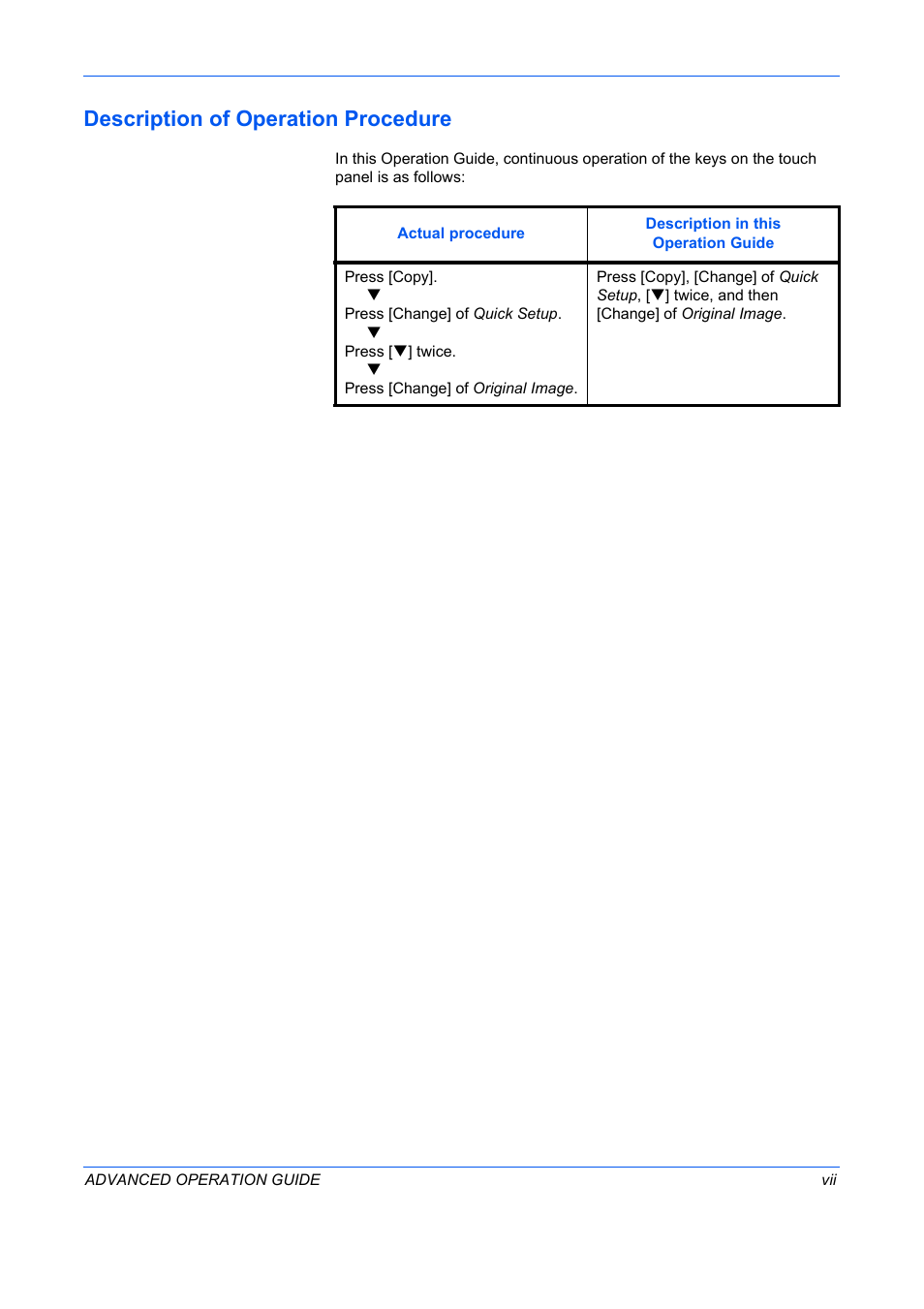 Description of operation procedure | TA Triumph-Adler DC 2325 User Manual | Page 9 / 311