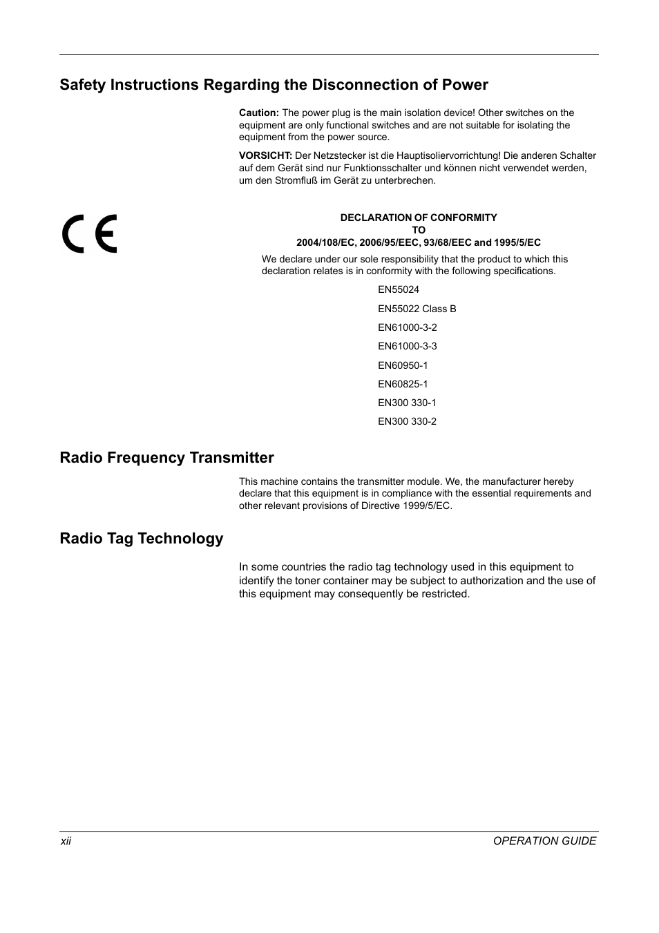 Radio frequency transmitter, Radio tag technology | TA Triumph-Adler DC 2325 User Manual | Page 14 / 229