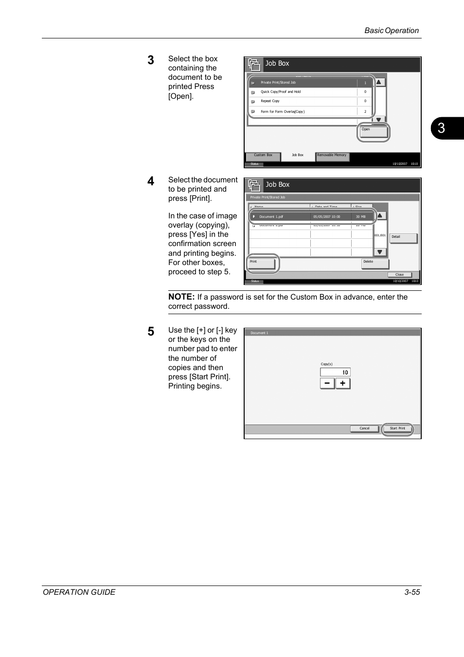 Basic operation operation guide 3-55, Job box | TA Triumph-Adler DC 2325 User Manual | Page 141 / 229