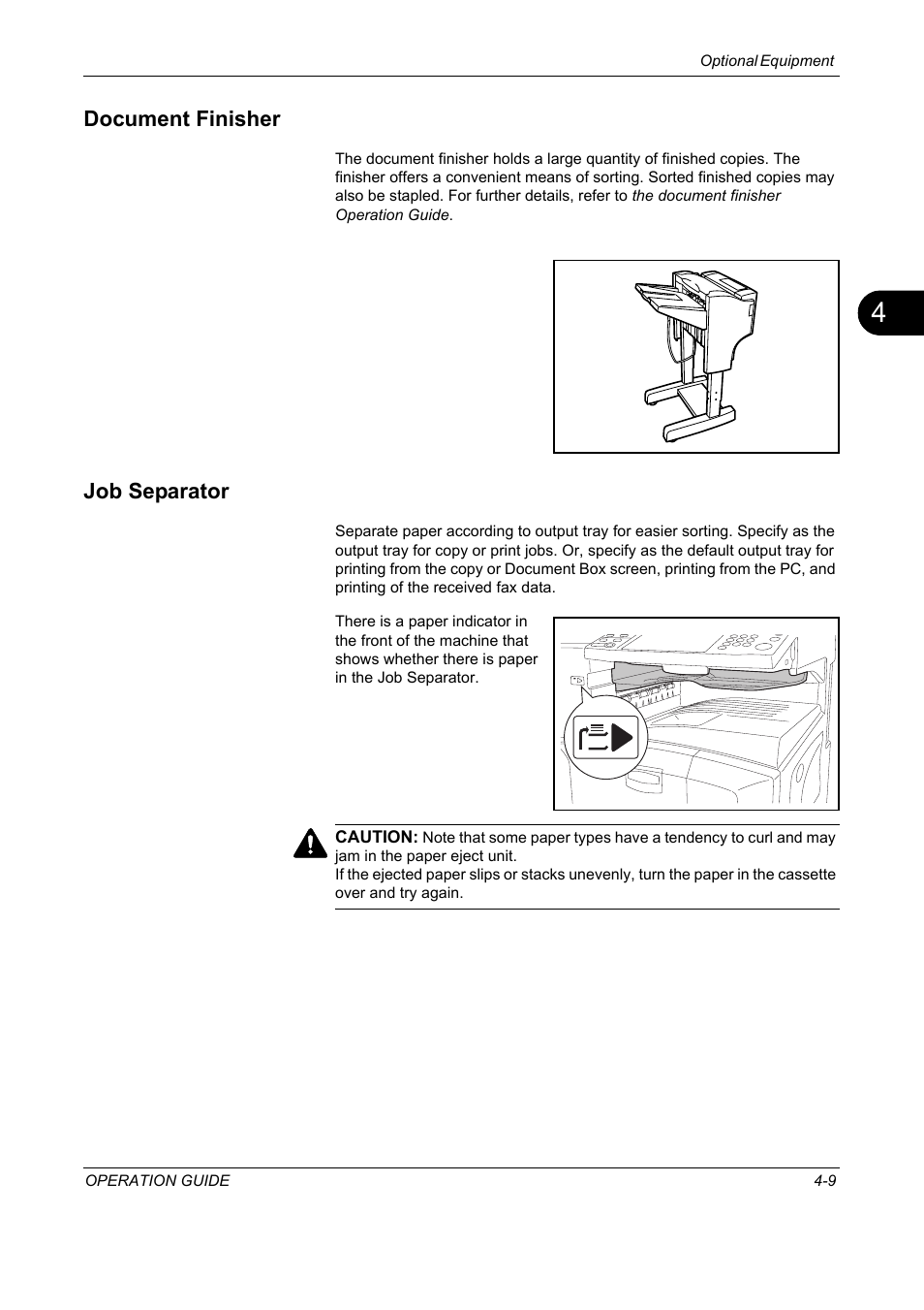 Document finisher, Job separator, Document finisher -9 job separator -9 | Document finisher -9, Job separator -9 | TA Triumph-Adler DC 2325 User Manual | Page 161 / 229