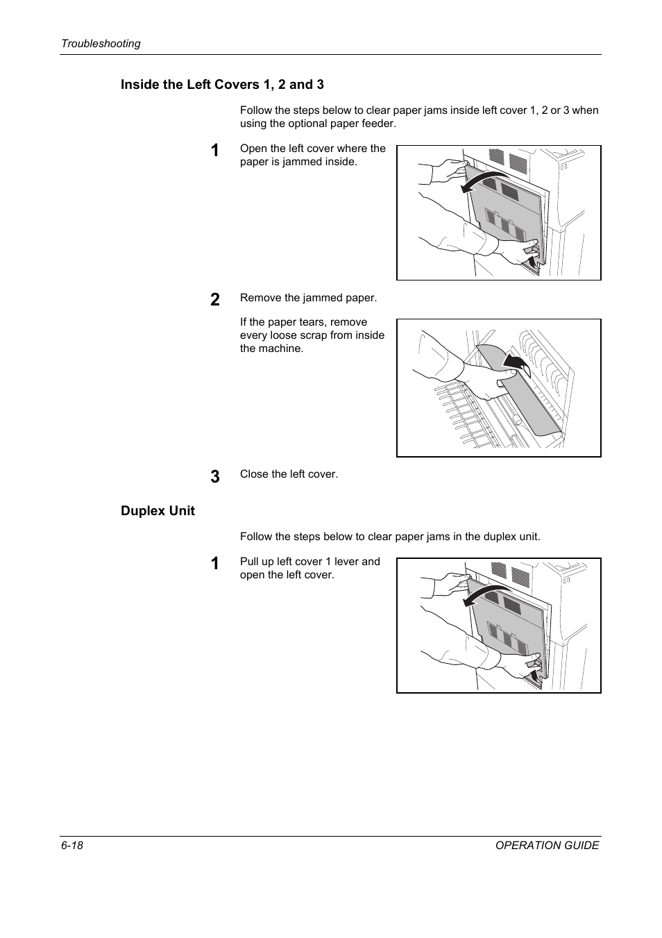 Inside the left covers 1, 2 and 3, Duplex unit | TA Triumph-Adler DC 2325 User Manual | Page 198 / 229