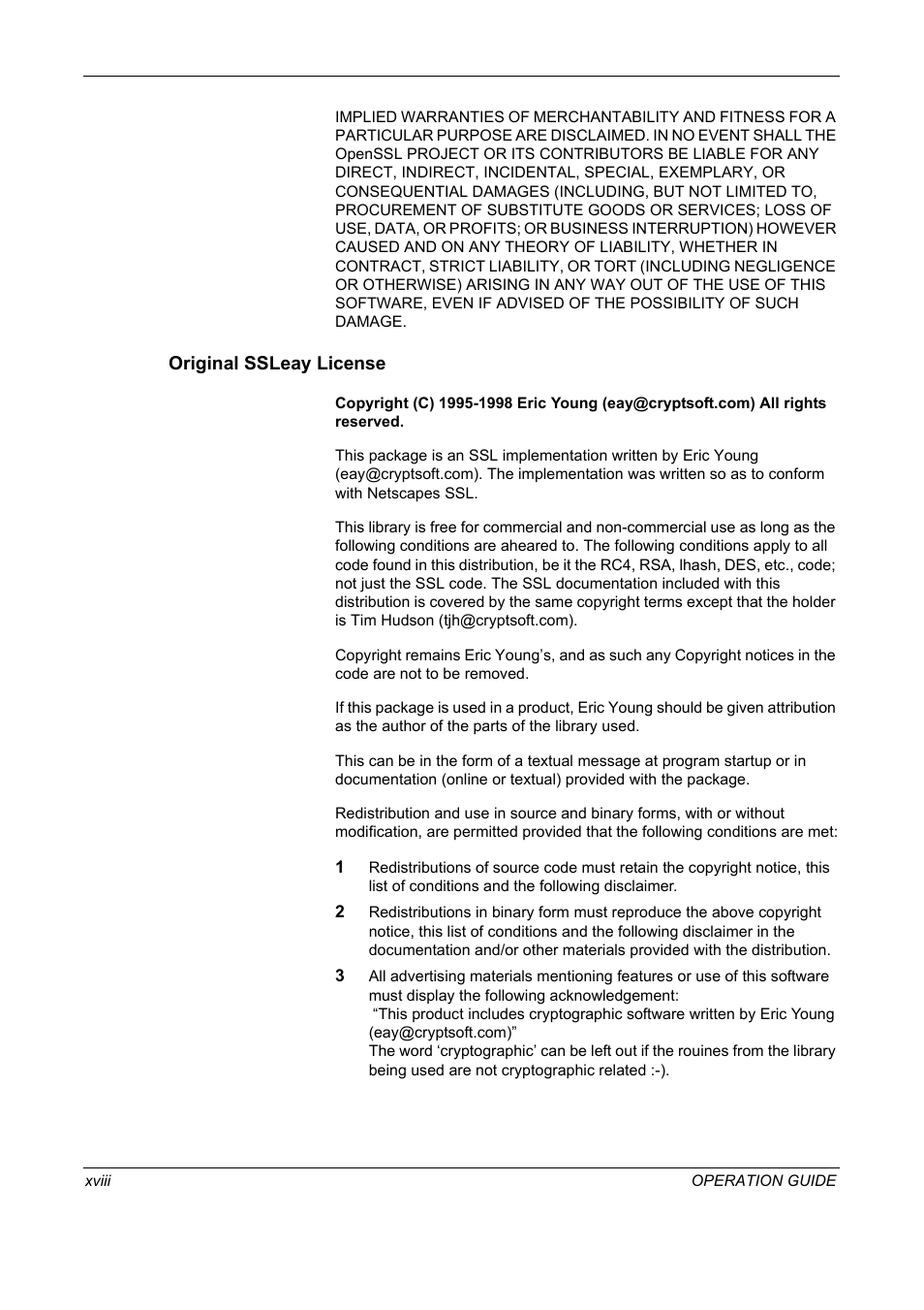 Original ssleay license | TA Triumph-Adler DC 2325 User Manual | Page 20 / 229