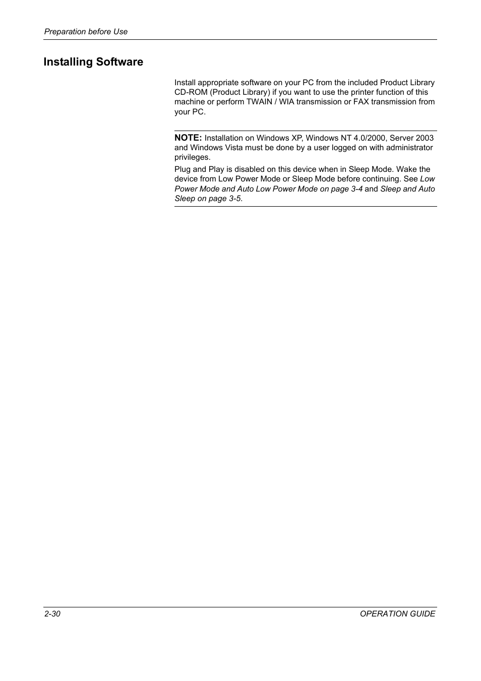 Installing software, Installing software -30 | TA Triumph-Adler DC 2325 User Manual | Page 64 / 229
