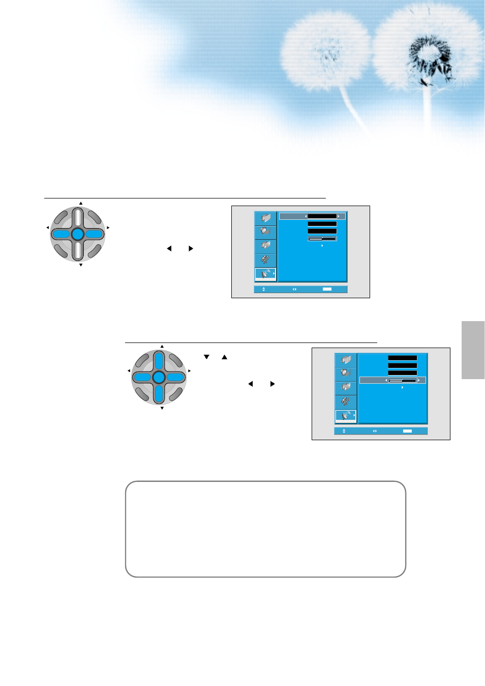 Select “air/cable” in [ch mode, Select fine tune, Fine tune | Daewoo DTS - 42 User Manual | Page 27 / 79