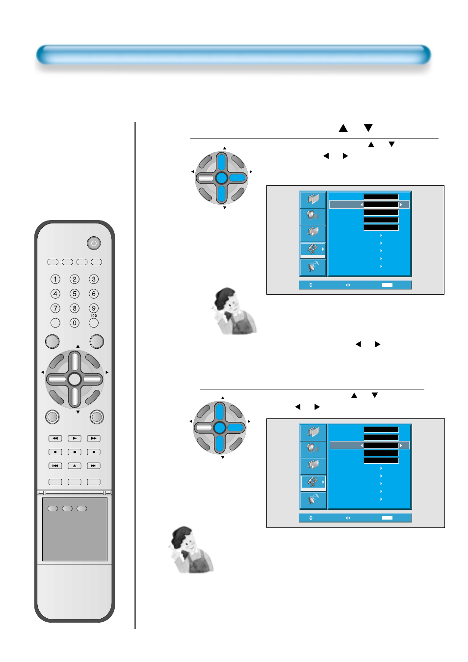 Keypad lock setting, Keypad lock, Select language by using the “ ch ” button | Button to set keypad lock on, Button. (displayed only once) | Daewoo DTS - 42 User Manual | Page 62 / 79