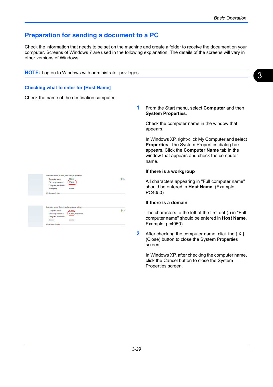 Preparation for sending a document to a pc, Preparation for sending a document to a pc -29 | TA Triumph-Adler DC 2435 User Manual | Page 123 / 568