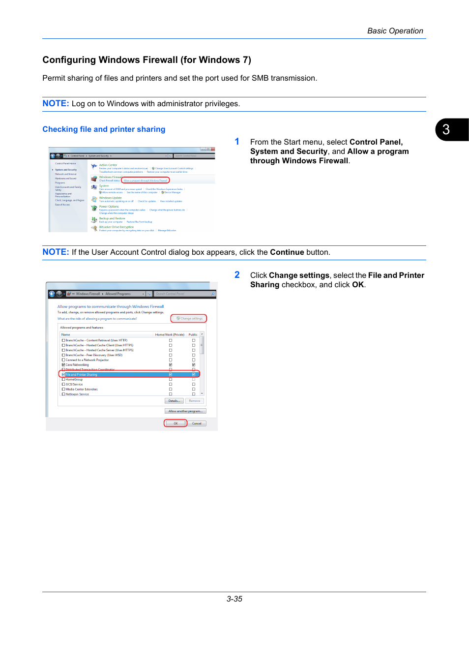 Configuring windows firewall (for windows 7) | TA Triumph-Adler DC 2435 User Manual | Page 129 / 568