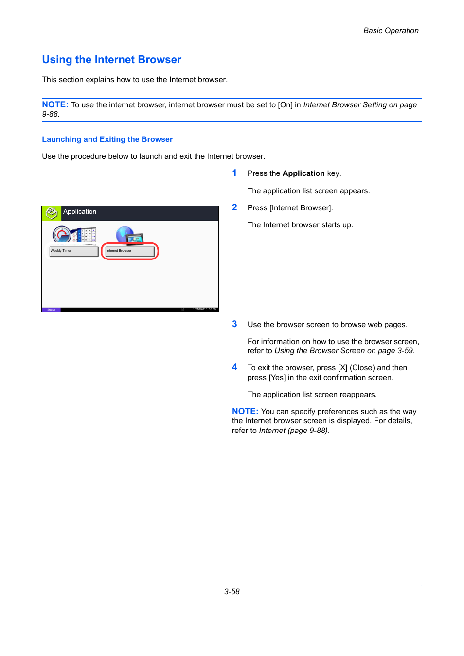 Using the internet browser, Using the internet browser -58 | TA Triumph-Adler DC 2435 User Manual | Page 152 / 568