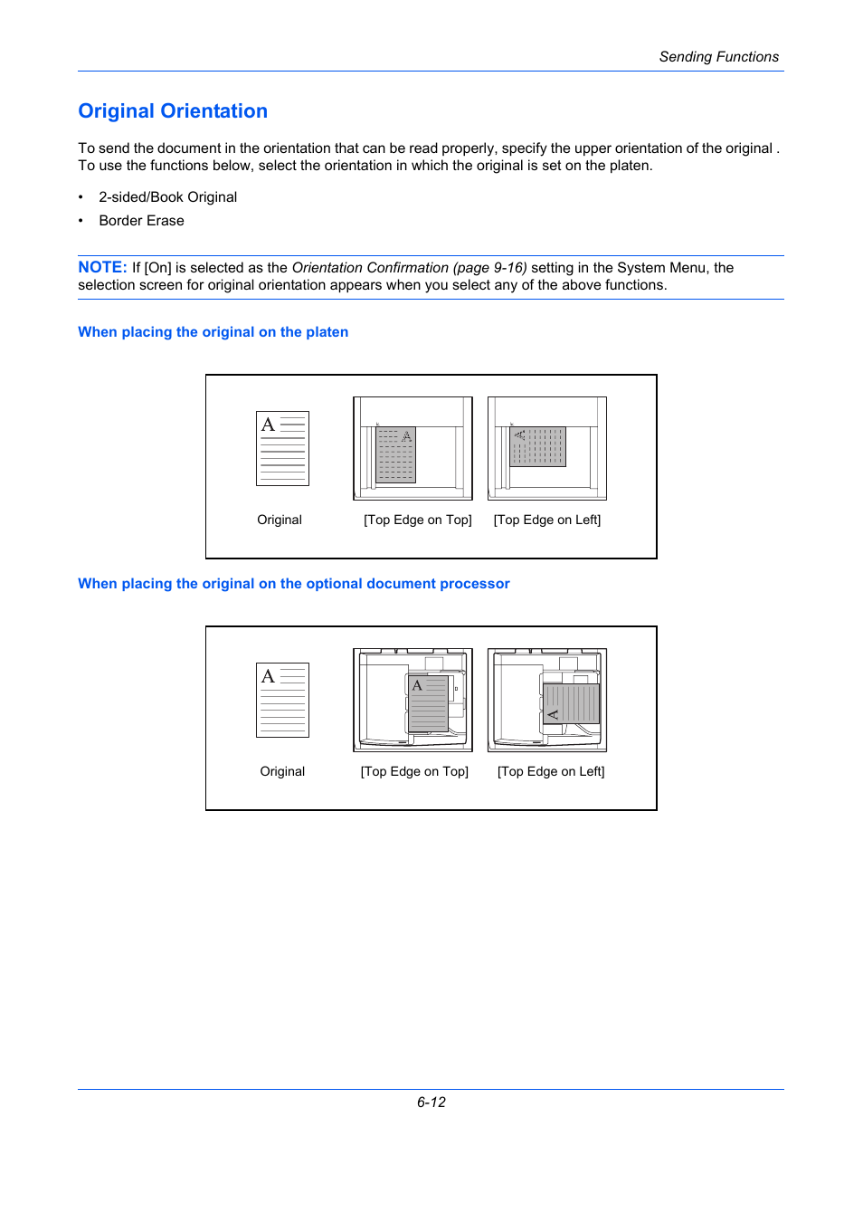 Original orientation, Original orientation -12, E 6-12 | E 6-12) | TA Triumph-Adler DC 2435 User Manual | Page 224 / 568