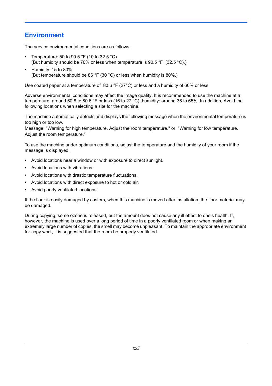 Environment | TA Triumph-Adler DC 2435 User Manual | Page 24 / 568