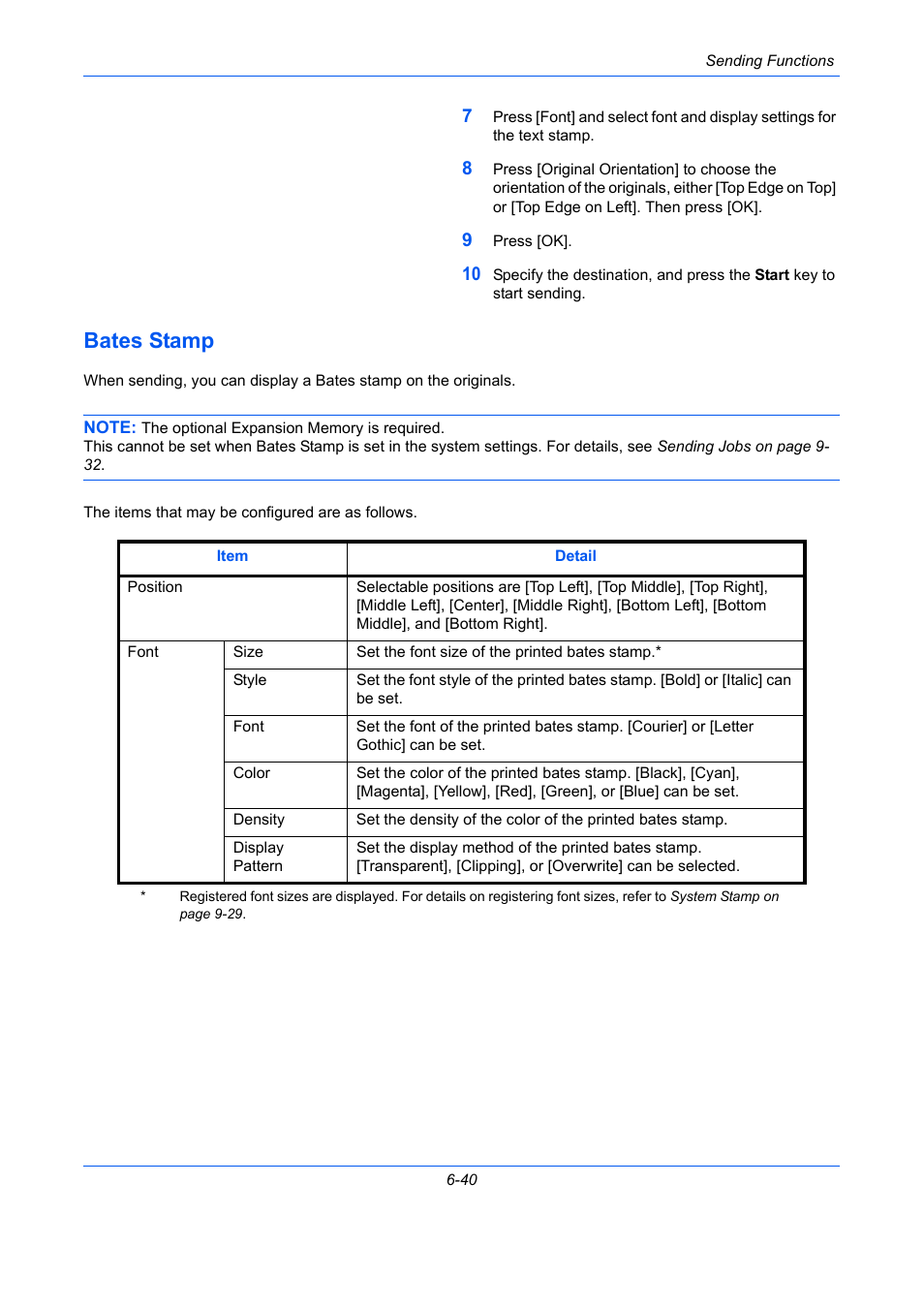 Bates stamp, Bates stamp -40, Ge 6-40 | Ge 6-40) | TA Triumph-Adler DC 2435 User Manual | Page 252 / 568