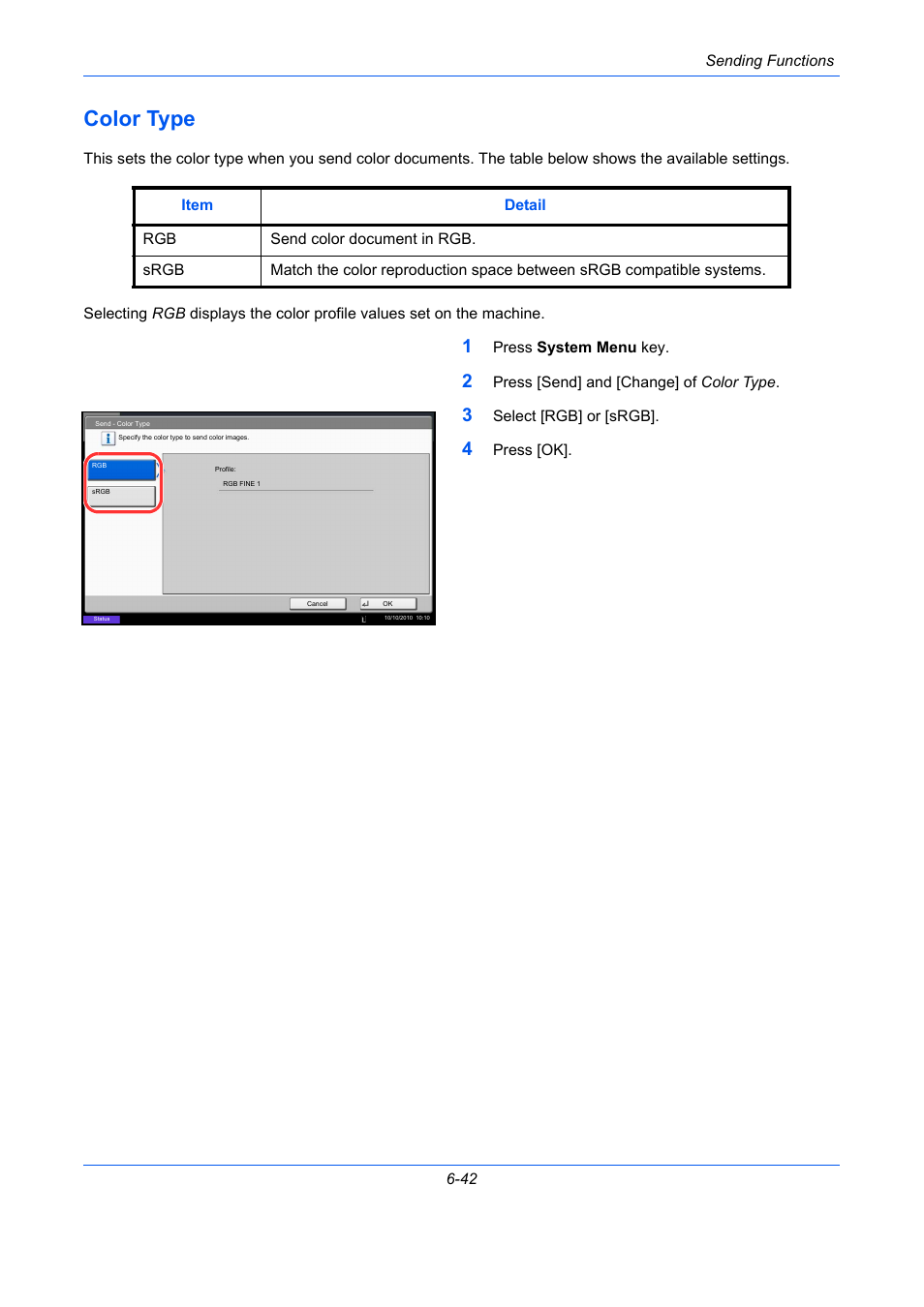 Color type, Color type -42 | TA Triumph-Adler DC 2435 User Manual | Page 254 / 568