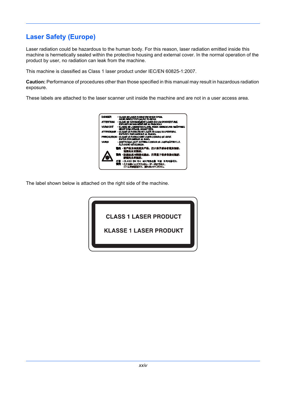 Laser safety (europe) | TA Triumph-Adler DC 2435 User Manual | Page 26 / 568