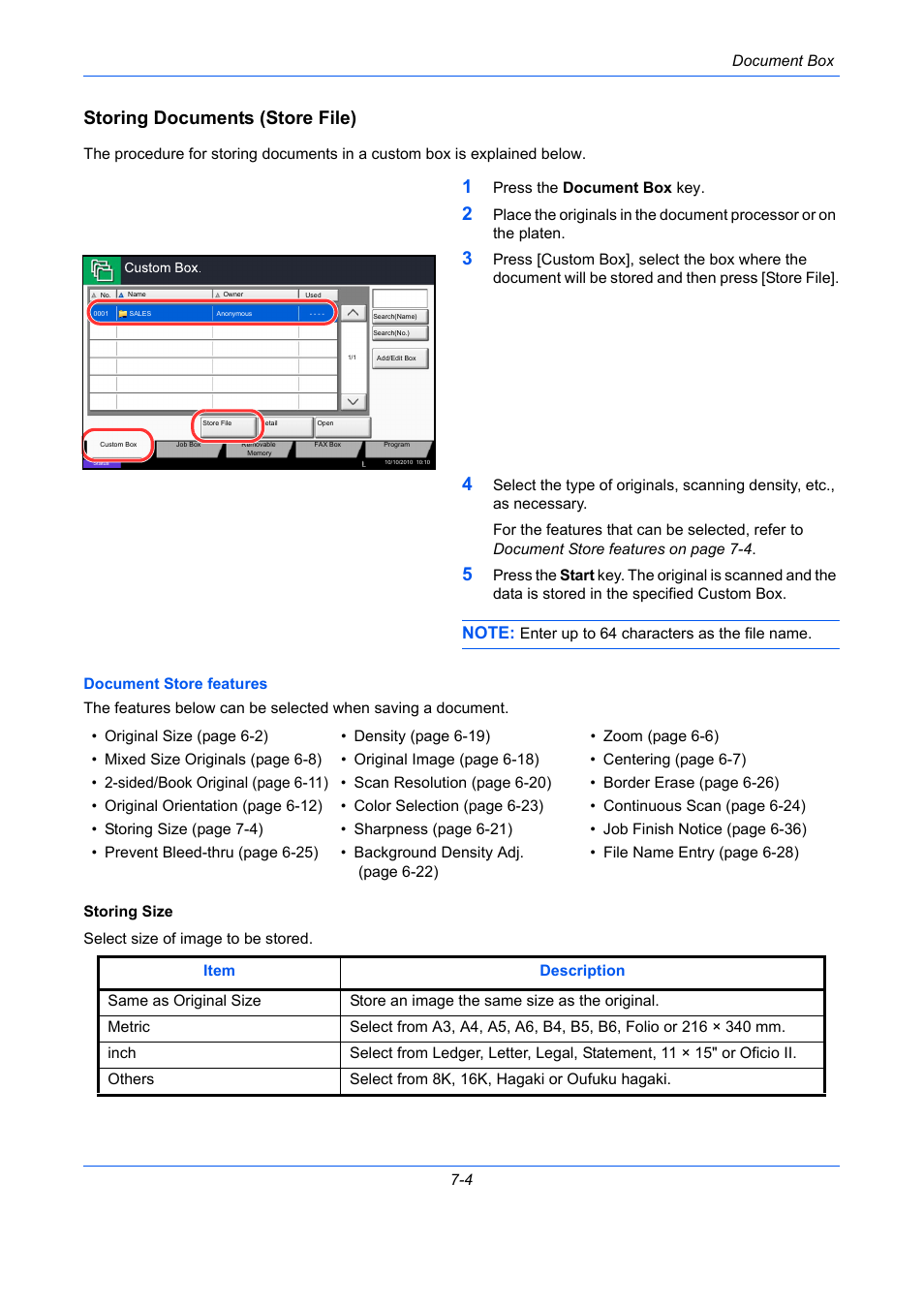 Storing documents (store file) | TA Triumph-Adler DC 2435 User Manual | Page 260 / 568