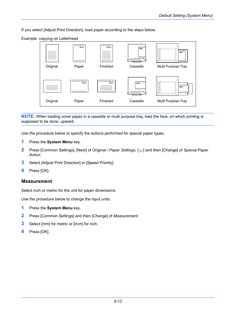 Measurement, E 9-12), Measurement …9-12 | TA Triumph-Adler DC 2435 User Manual | Page 310 / 568