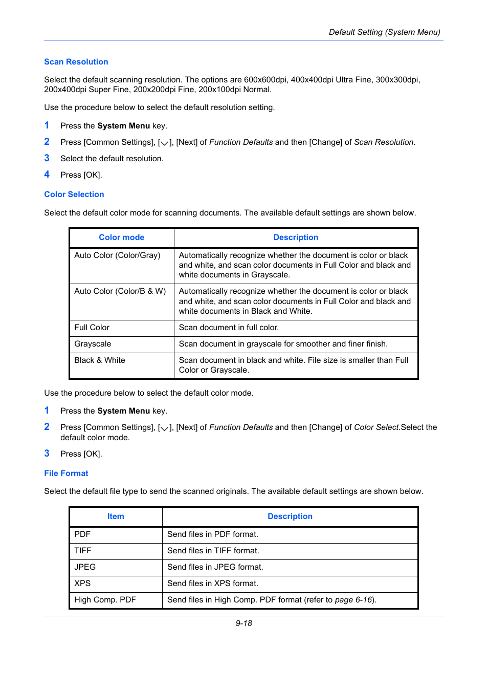 E 9-18), E 9-18 | TA Triumph-Adler DC 2435 User Manual | Page 316 / 568