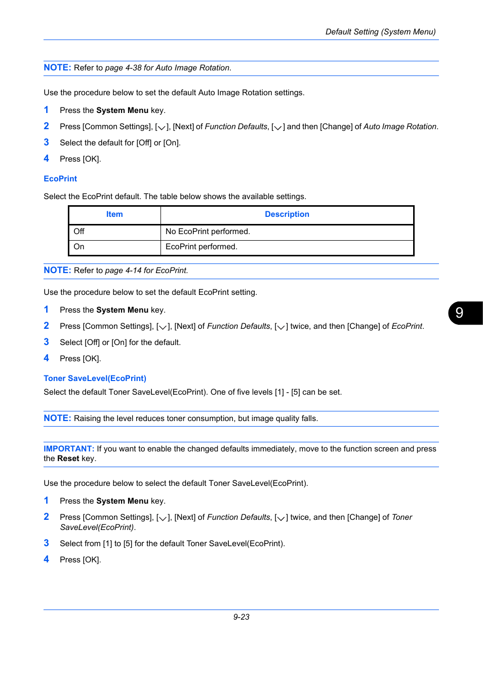 E 9-23, Ge 9-23 | TA Triumph-Adler DC 2435 User Manual | Page 321 / 568