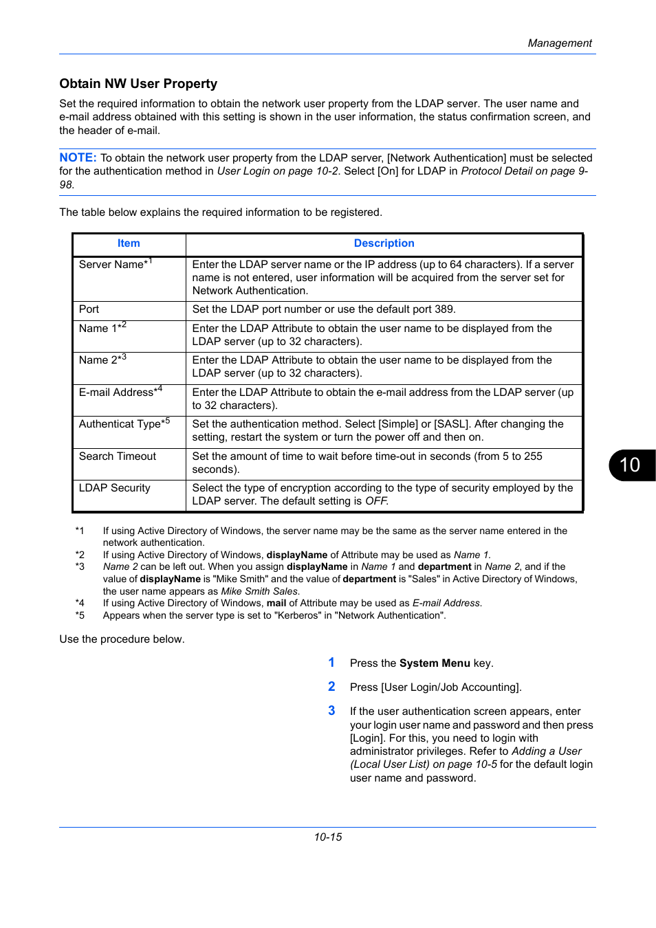 Obtain nw user property, Ge 10-15) | TA Triumph-Adler DC 2435 User Manual | Page 427 / 568