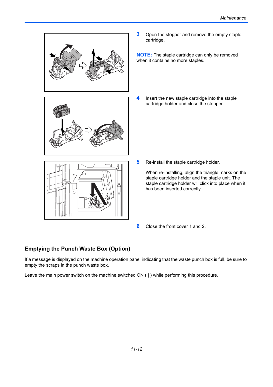 Emptying the punch waste box (option) | TA Triumph-Adler DC 2435 User Manual | Page 458 / 568