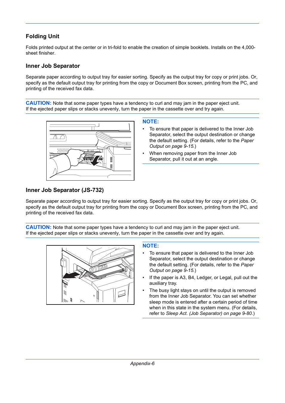 Folding unit, Inner job separator, Inner job separator (js-732) | TA Triumph-Adler DC 2435 User Manual | Page 524 / 568