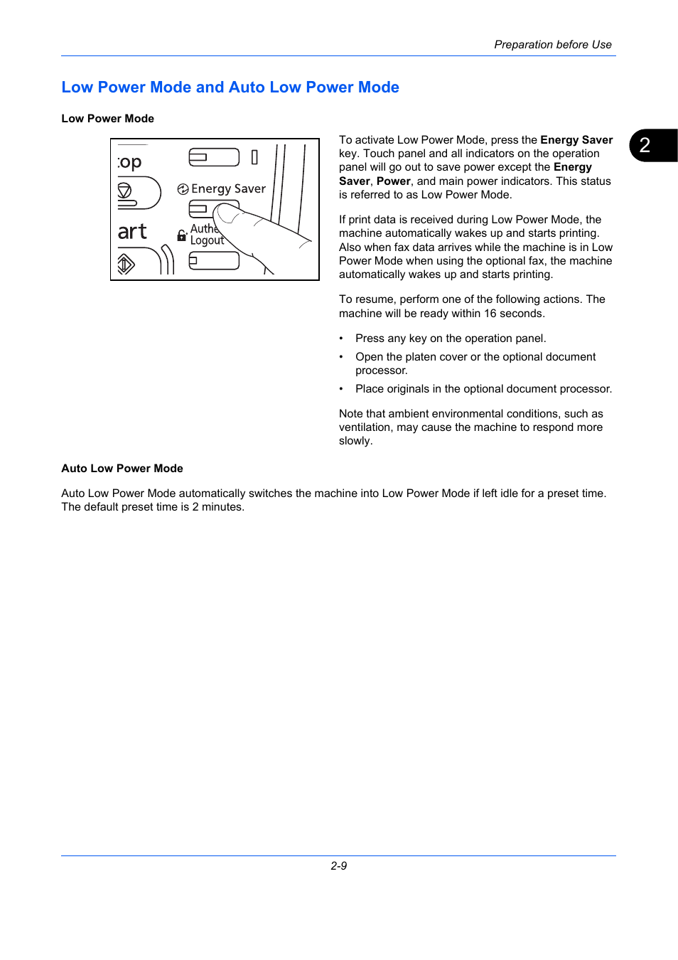 Low power mode and auto low power mode, Low power mode and auto low power mode -9 | TA Triumph-Adler DC 2435 User Manual | Page 55 / 568