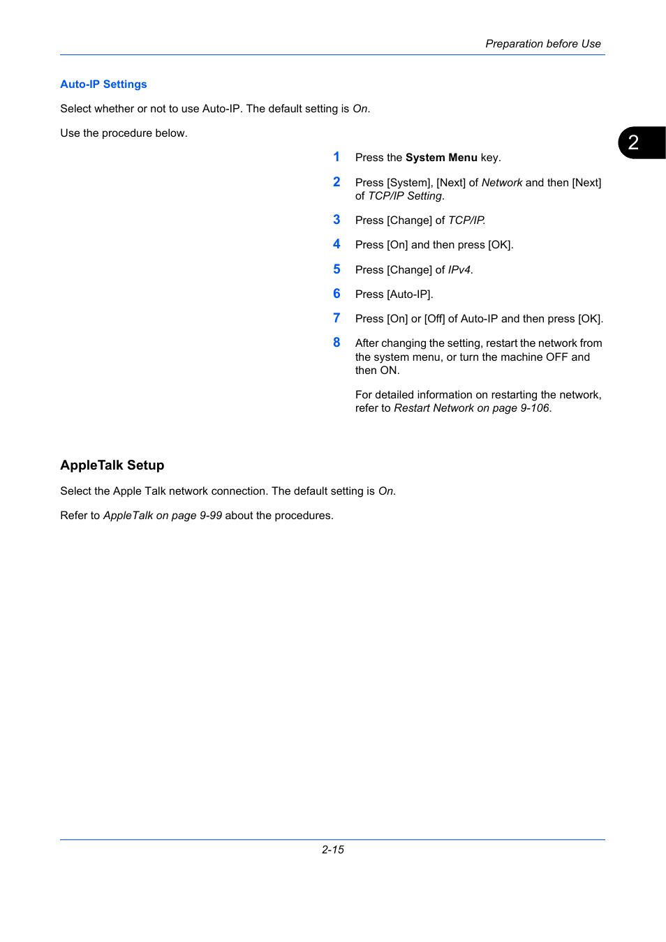 Appletalk setup, Lk setup -15 | TA Triumph-Adler DC 2435 User Manual | Page 61 / 568